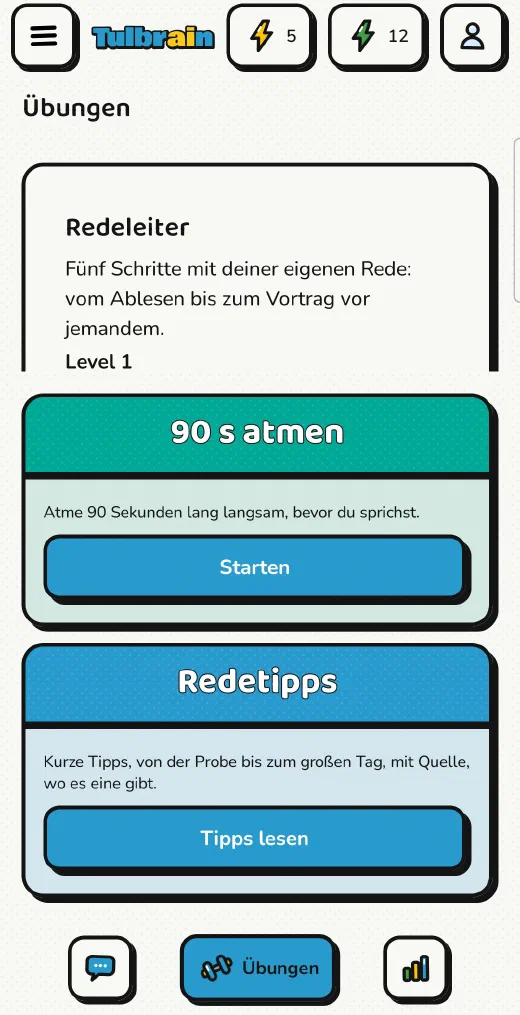 Tulbrain · Übungen
